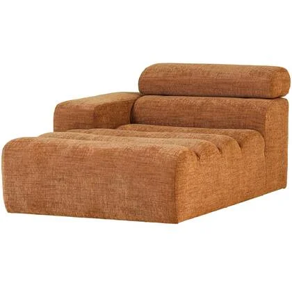 WOOOD Novi Chaise Longue Element Arm Links - Polyester -Oranje Melange