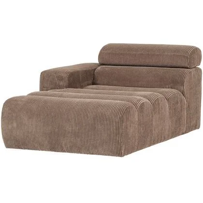 WOOOD Novi Chaise Longue Element Arm Links - Ribstof - Taupe