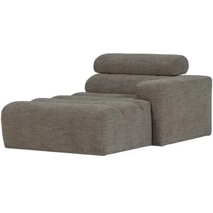 WOOOD Novi Chaise Longue Element Arm Rechts - Polyester- Grijs Melange