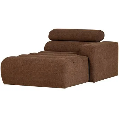 WOOOD Novi Chaise Longue Element Arm Rechts - Polyester- Karamelbruin