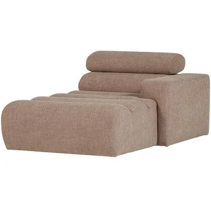 WOOOD Novi Chaise Longue Element Arm Rechts - Polyester - Taupe