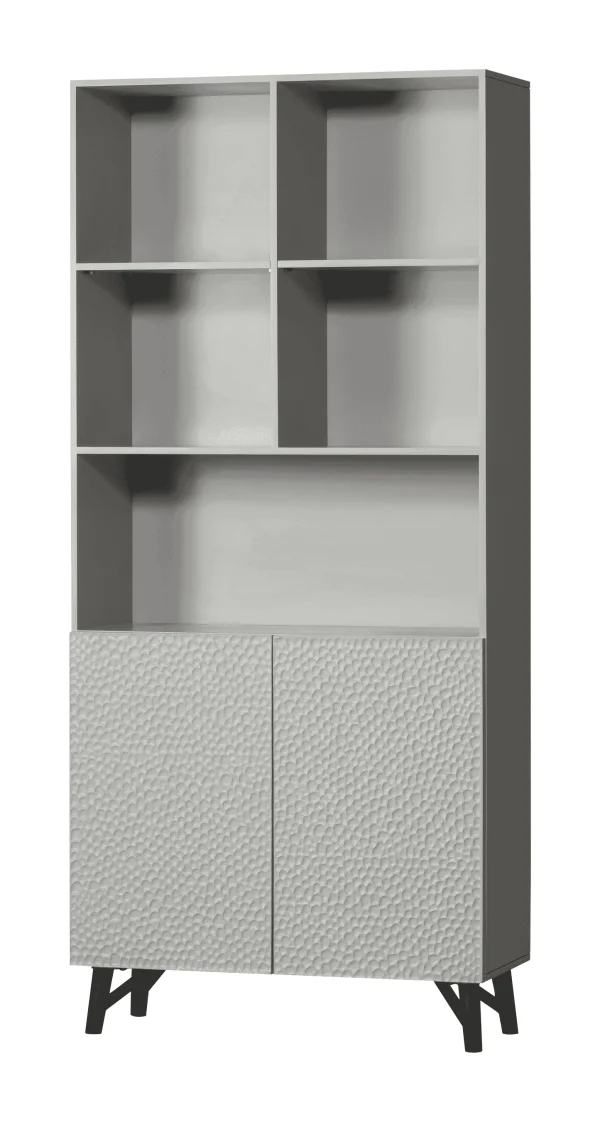 WOOOD Opbergkast Carved Mangohout, 200 x 90cm - Grijs - BePureHome