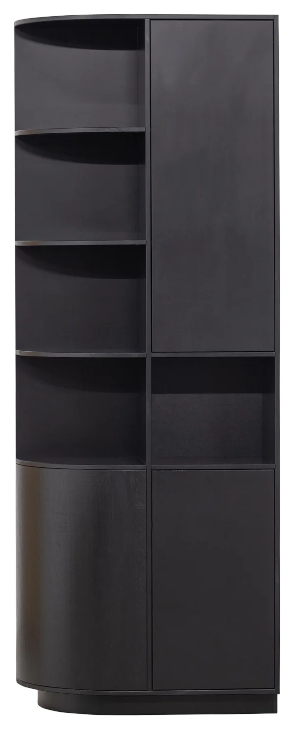 WOOOD Opbergkast Finca Links, Mat zwart, 210 x 78cm - Exclusive