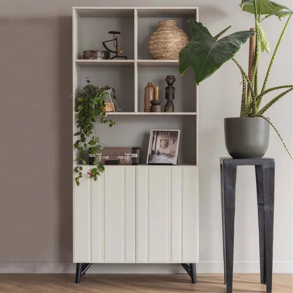 WOOOD Opbergkast Miller Grenenhout, 200 x 90cm - Beige - Exclusive