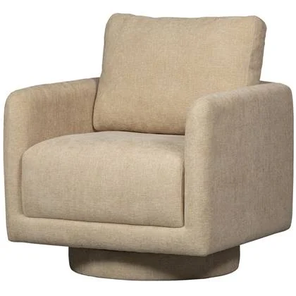 WOOOD Oscar Draaifauteuil - Chenille - Naturel - 64x78x79