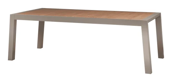 WOOOD Outdoor Eettafel Sulphur Teakhout en aluminium, 220 x 100cm - Zand