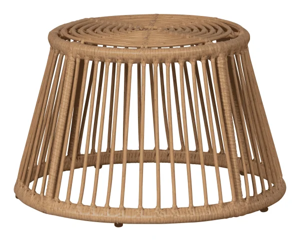 WOOOD Outdoor Hocker/Bijzettafel Alatna Wicker, 43cm - Naturel - Rond