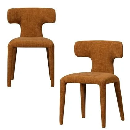 WOOOD Permit Eetkamerstoelen - Polyester - Cinnamon - Set van 2