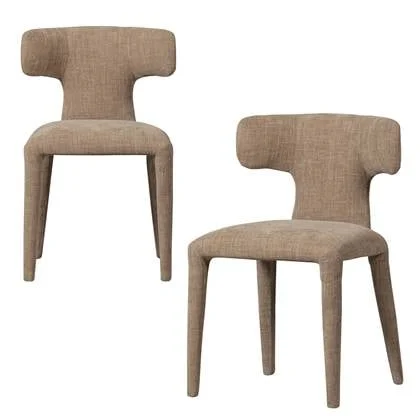 WOOOD Permit Eetkamerstoelen - Polyester - Zand - Set van 2