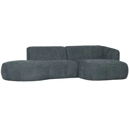 WOOOD Polly Chaise Longue Rechts - PES - Blauw|Groen - 71x258x150