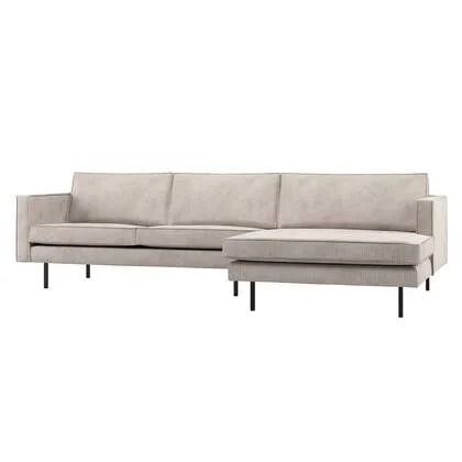WOOOD Rodeo Chaise Longue Bank Rechts - Ribstof - Ecru - 85x300x155