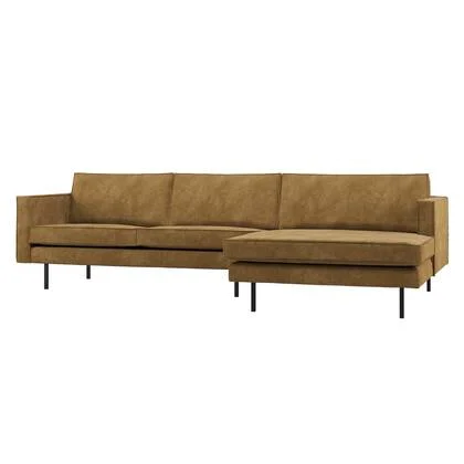 WOOOD Rodeo Chaise Longue Bank Rechts - Ribstof - Honinggeel