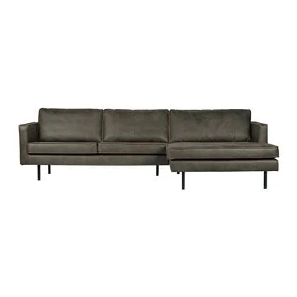 WOOOD Rodeo Chaise Longue Rechts - Eco-leder - Army