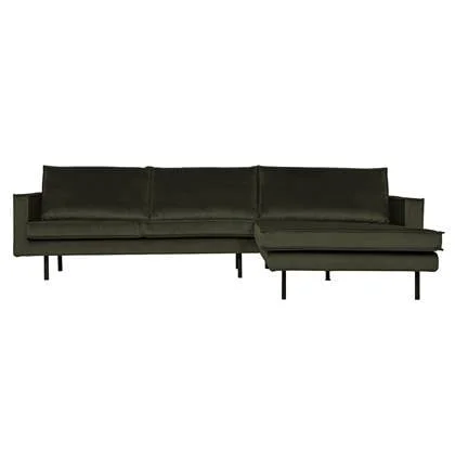 WOOOD Rodeo Chaise Longue Rechts - Velvet - Green Hunter