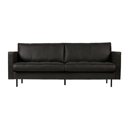 WOOOD Rodeo Classic 2,5-zitsbank - Eco-leder - Zwart