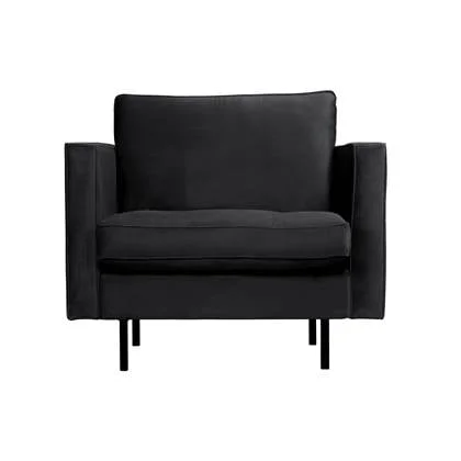 WOOOD Rodeo Classic Fauteuil - Velvet - Antraciet