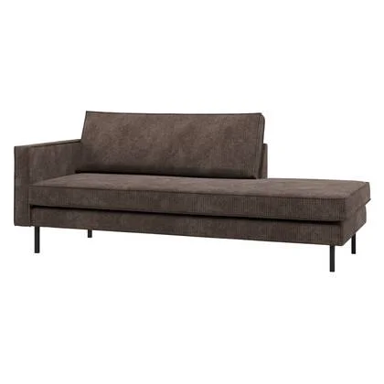 WOOOD Rodeo Daybed Links - Ribstof - Bruin - 85x203x86