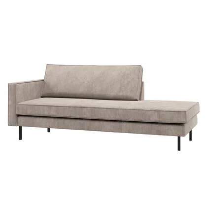 WOOOD Rodeo Daybed Links - Ribstof - Donkerzand - 85x203x86