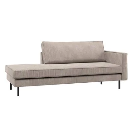 WOOOD Rodeo Daybed Rechts - Ribstof - Donkerzand - 85x203x86
