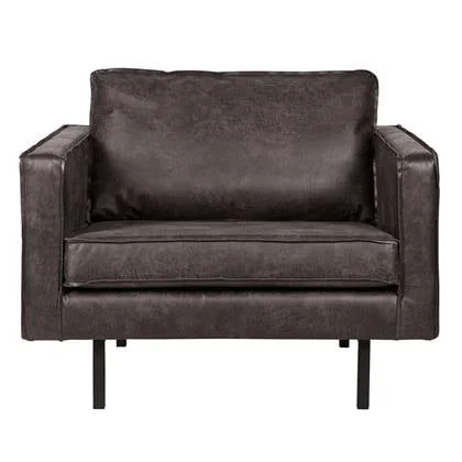 WOOOD Rodeo Fauteuil - Eco-leder - Zwart