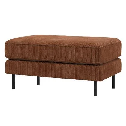 WOOOD Rodeo Hocker Op Poten - Ribstof - Roestbruin - 45x84x54