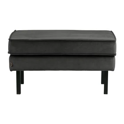 WOOOD Rodeo Hocker - Velvet - Antraciet