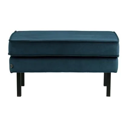 WOOOD Rodeo Hocker - Velvet - Blauw