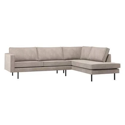 WOOOD Rodeo Hoekbank Rechts - Ribstof - Donkerzand - 85x266x213