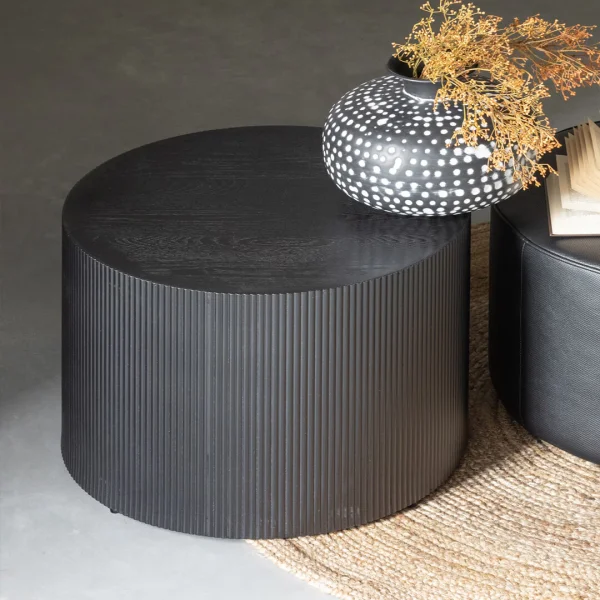WOOOD Ronde Bijzettafel Sanne ø60cm - zwart - Exclusive