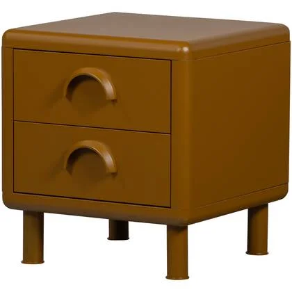 WOOOD Rune Ladekast met 2 lades - Metaal - Zand - 45x42x42