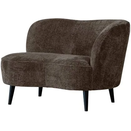 WOOOD Sara Lounge Fauteuil Rechts - Geweven Stof - Bruin - 71x112x81