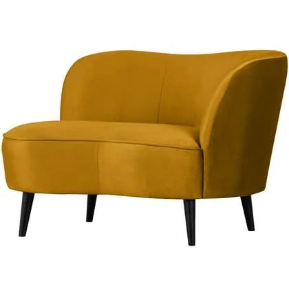 WOOOD Sara Loungefauteuil Rechts - Velvet - Oker - 71x112x81