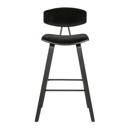 WOOOD Senn Barkruk - Fluweel Zwart