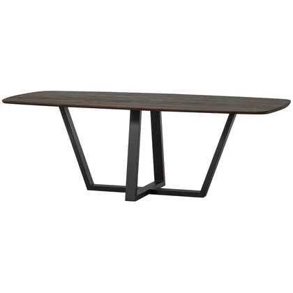 WOOOD Tablo Eettafel Deens Doorgaande Lamel - Eiken - Mystic Brown 220