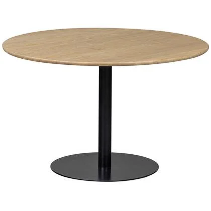 WOOOD Tablo Eettafel Rond Vingerlas - Eiken - Transparant - Ø120