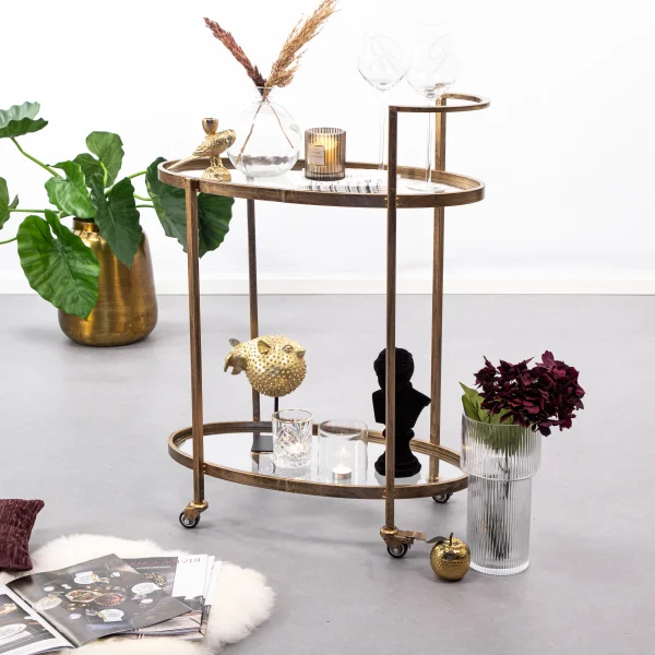 WOOOD Trolley Push - Antique Brass - Ovaal - BePureHome