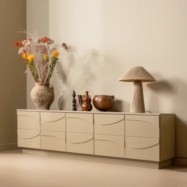 WOOOD TV-meubel Teo Grenenhout, 180cm - Mud - Japandi - Exclusive