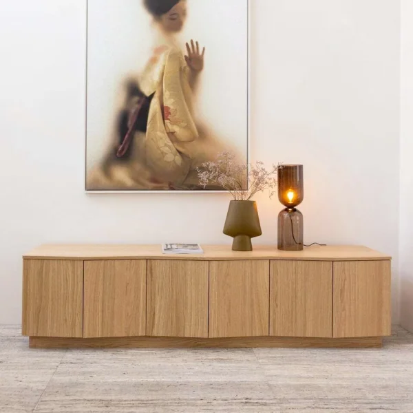 WOOOD TV-meubel Zuma Eikenhout, 200cm - Bruin - Japandi - Exclusive