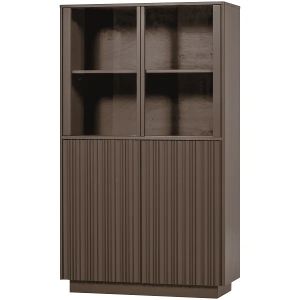WOOOD Vitrinekast Nova Grenenhout, 172 x 102cm - Truffel Bruin