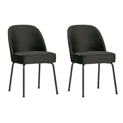 WOOOD Vogue Eetkamerstoel - Fluweel - Zwart