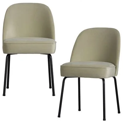 WOOOD Vogue Eetkamerstoelen - Fluweel - Pistache - Set van 2