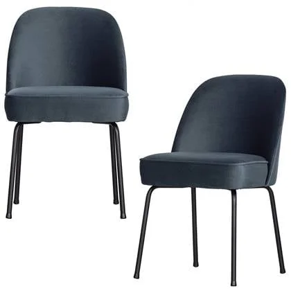 WOOOD Vogue Eetkamerstoelen - Fluweel - Teal - Set van 2