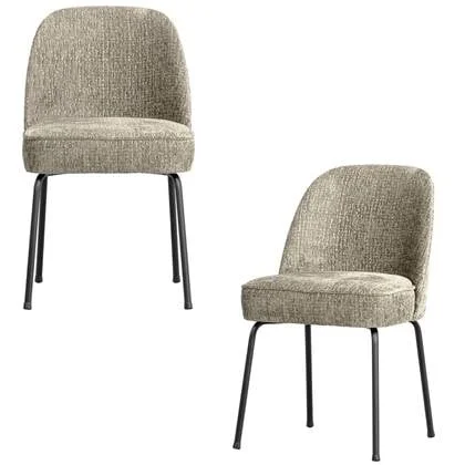 WOOOD Vogue Eetkamerstoelen - Velvet - Wheatfield - Set van 2