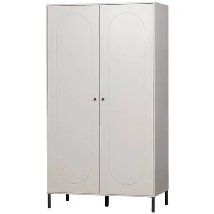 WOOOD Xina Garderobekast - Grenen - Wolkengrijs - 202x110x58