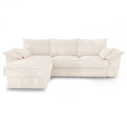 XXL room ribfluweel linker hoekbank 257cm