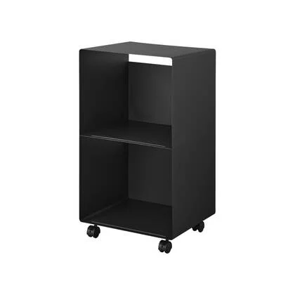 Yamazaki Tower Platenkast 2-laags op wielen - Zwart