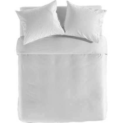 Yellow Dekbedovertrek Perkal Katoen Chambray white