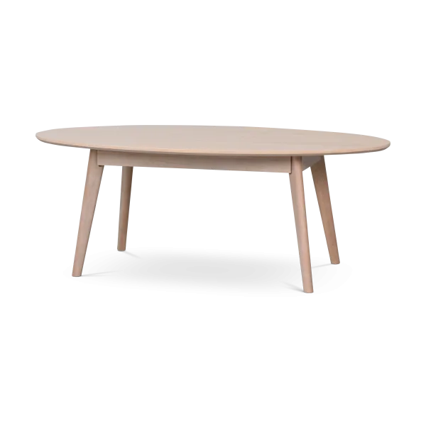 Yumi ovale houten salontafel whitewash - 130 x 65 cm