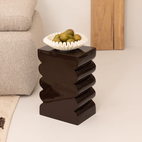 Zuiver Krukje/Bijzettafel Curves 30 x 21cm - Bruin