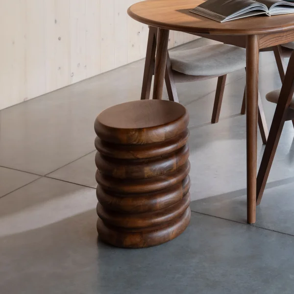 Zuiver Krukje/Bijzettafel Disc Mangohout, 35cm - Bruin - Rond